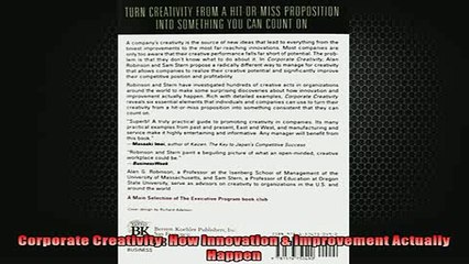 FREE PDF  Corporate Creativity How Innovation  Improvement Actually Happen  FREE BOOOK ONLINE