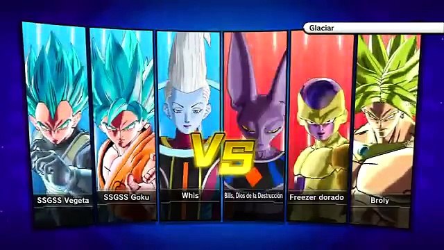 Whis, Goku & Vegeta vs Beerus, Golden Frieza & Broly Dragon Ball Xenoverse
