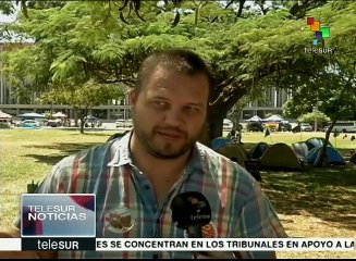 Miles acampan en Brasilia en rechazo al golpe de Estado a Dilma