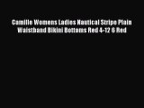 Download Camille Womens Ladies Nautical Stripe Plain Waistband Bikini Bottoms Red 4-12 6 Red