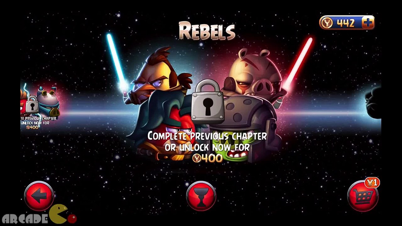 Angry Birds Star Wars II - REBELS Birds Side Level BE-1 Walkthrough 3 Star