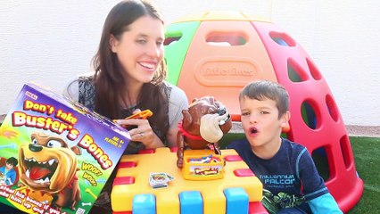 Family Fun Night Game DON'T TAKE BUSTER'S BONES Game LEARN NUMBERS Counting & COLORS Matching Fun