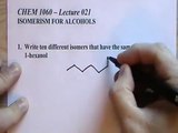 CHEM 1060 Lecture 021 Isomers for Alcohols