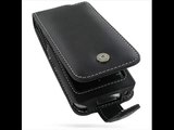 PDair Leather Case for Garmin-Asus nüvifone M10 - Flip Type (Black)