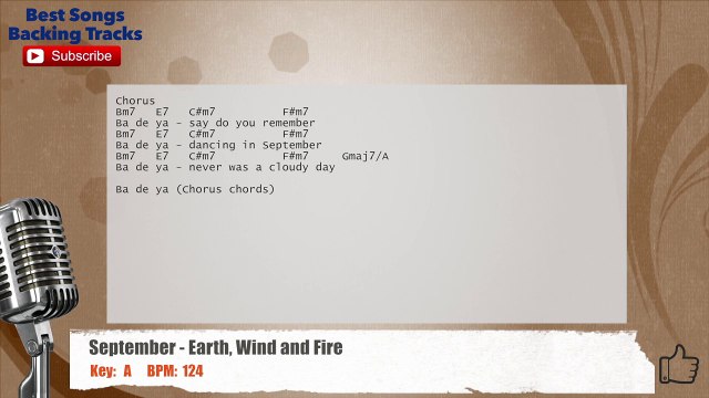 September - Earth, Wind and Fire Vocal Backing Track with chords and lyrics