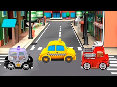 Машинки мультики Рабочие машины. Полицейская машина Пожарная машина Такси. Мультфильмы для детей.