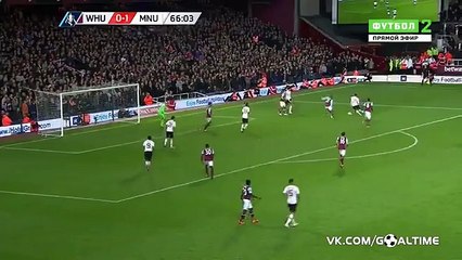 Marouane Fellaini Goal - West Ham 0 - 2 Manchester United - 13-04-2016