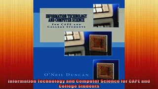 FREE PDF  Information Technology and Computer Science for CAPE and College Students READ ONLINE