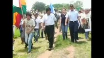 Evo Morales liberó 10 mil petas (tortuga acuática) en los ríos del Beni