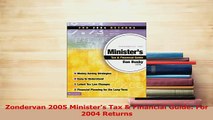 Read  Zondervan 2005 Ministers Tax  Financial Guide For 2004 Returns PDF Free