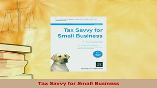 Read  Tax Savvy for Small Business Ebook Free