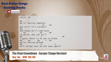 The Final Countdown - Europe (Tango Version) Vocal Backing Track with chords and lyrics