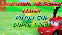 Disney Cars Duplo Lego Piston Cup Set Lightning McQueen Teaches Mater How to Race and Crashes