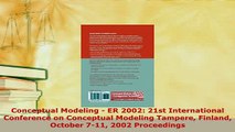 PDF  Conceptual Modeling  ER 2002 21st International Conference on Conceptual Modeling  EBook