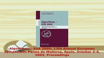 PDF  Algorithms  ESA 2005 13th Annual European Symposium Palma de Mallorca Spain October 36  EBook