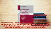 PDF  Programming Languages and Systems 16th European Symposium on Programming ESOP 2007 Held  EBook