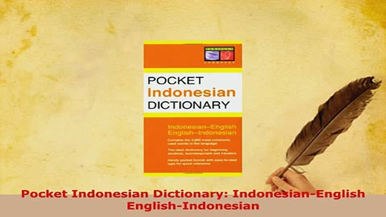 PDF  Pocket Indonesian Dictionary IndonesianEnglish EnglishIndonesian Download Full Ebook