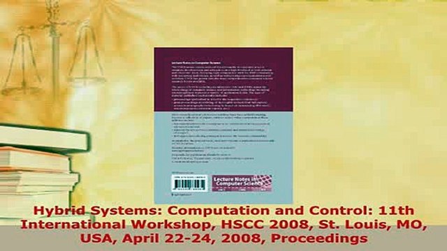 Download Hybrid Systems Computation and Control 11th International Workshop HSCC 2008 St Louis Read Online
