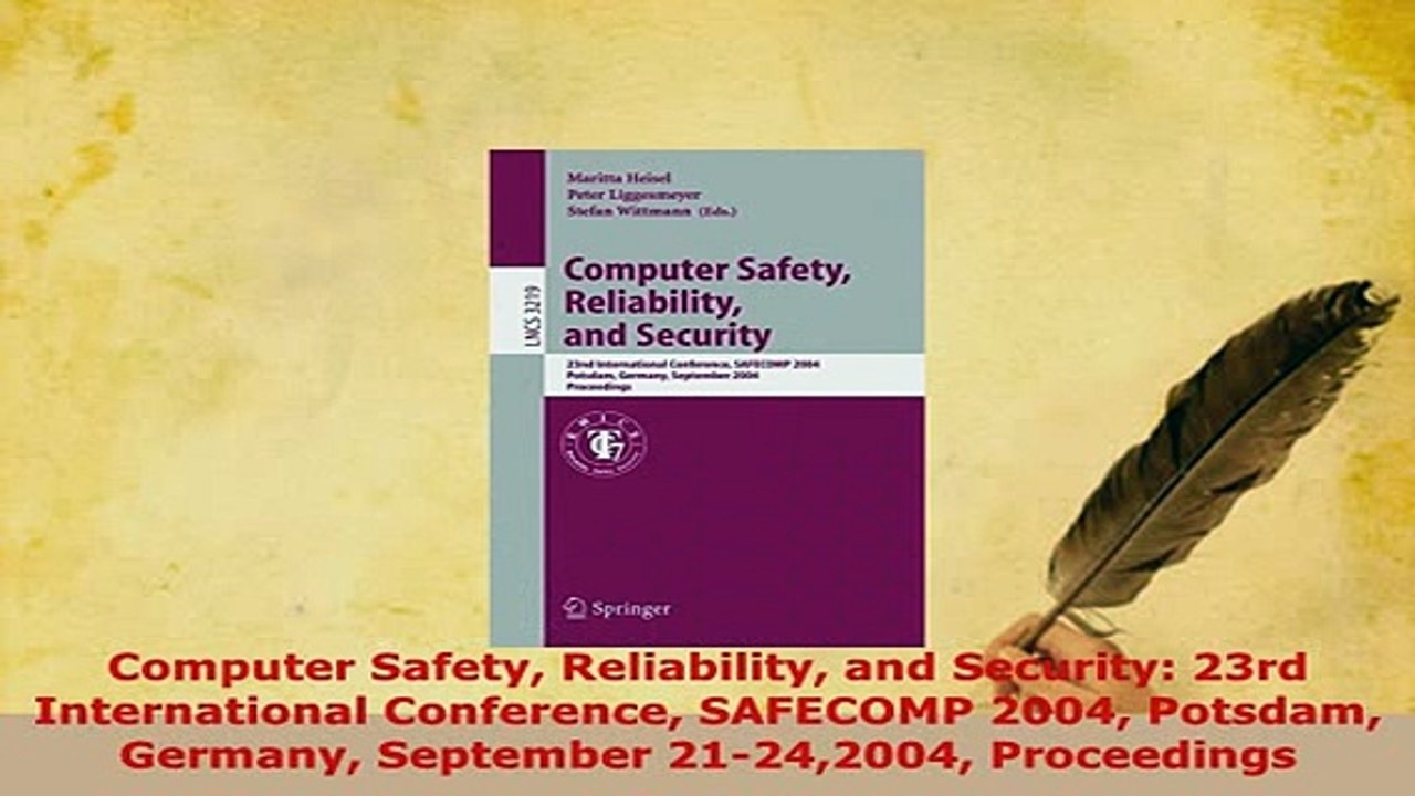 Download  Computer Safety Reliability and Security 23rd International Conference SAFECOMP 2004  EBook