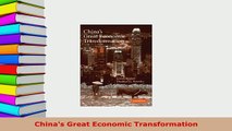 PDF  Chinas Great Economic Transformation Download Full Ebook
