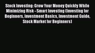 [Read book] Stock Investing: Grow Your Money Quickly While Minimizing Risk - Smart Investing