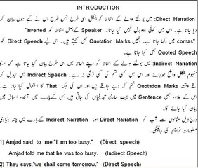 Direct & Indirect Speech Lesson No 1 female.pk - by Shams Ud Din achikzai