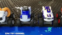 BLAZE and the MONSTER MACHINES Slide In Snow At Park with Monster Trucks a Blaze Toy Parody Video
