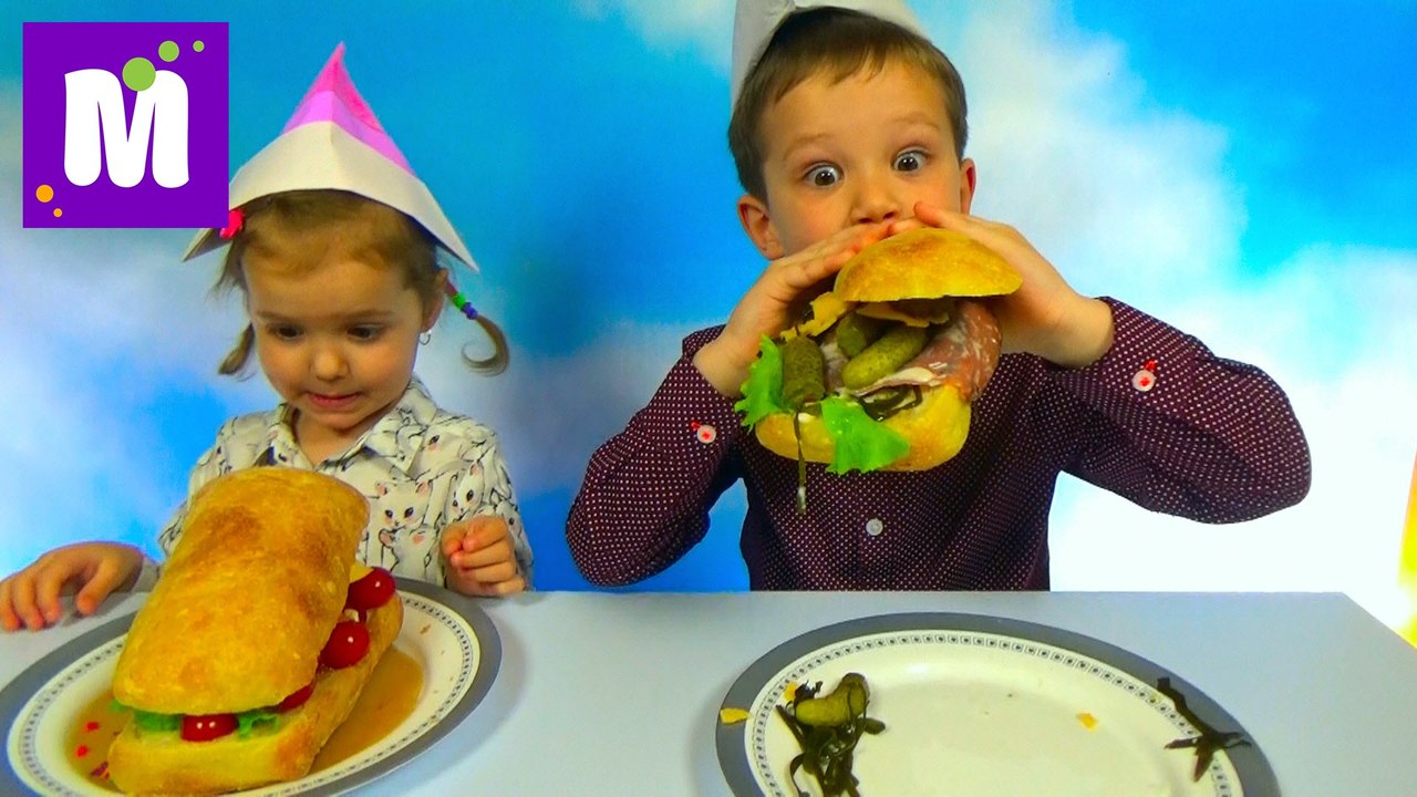 Бургер челлендж с шоколадом Свинка Пеппа и раками от Макса и Кати Burger Challenge