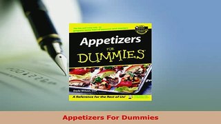 PDF  Appetizers For Dummies PDF Full Ebook