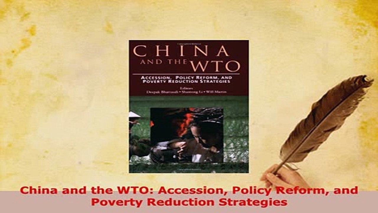 PDF  China and the WTO Accession Policy Reform and Poverty Reduction Strategies Download Full Ebook