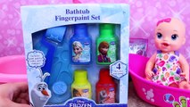 Baby Alive Color Changing Bathtime Mess Fingerpaint Disney Princess Doll & Frozen Bath Challenge