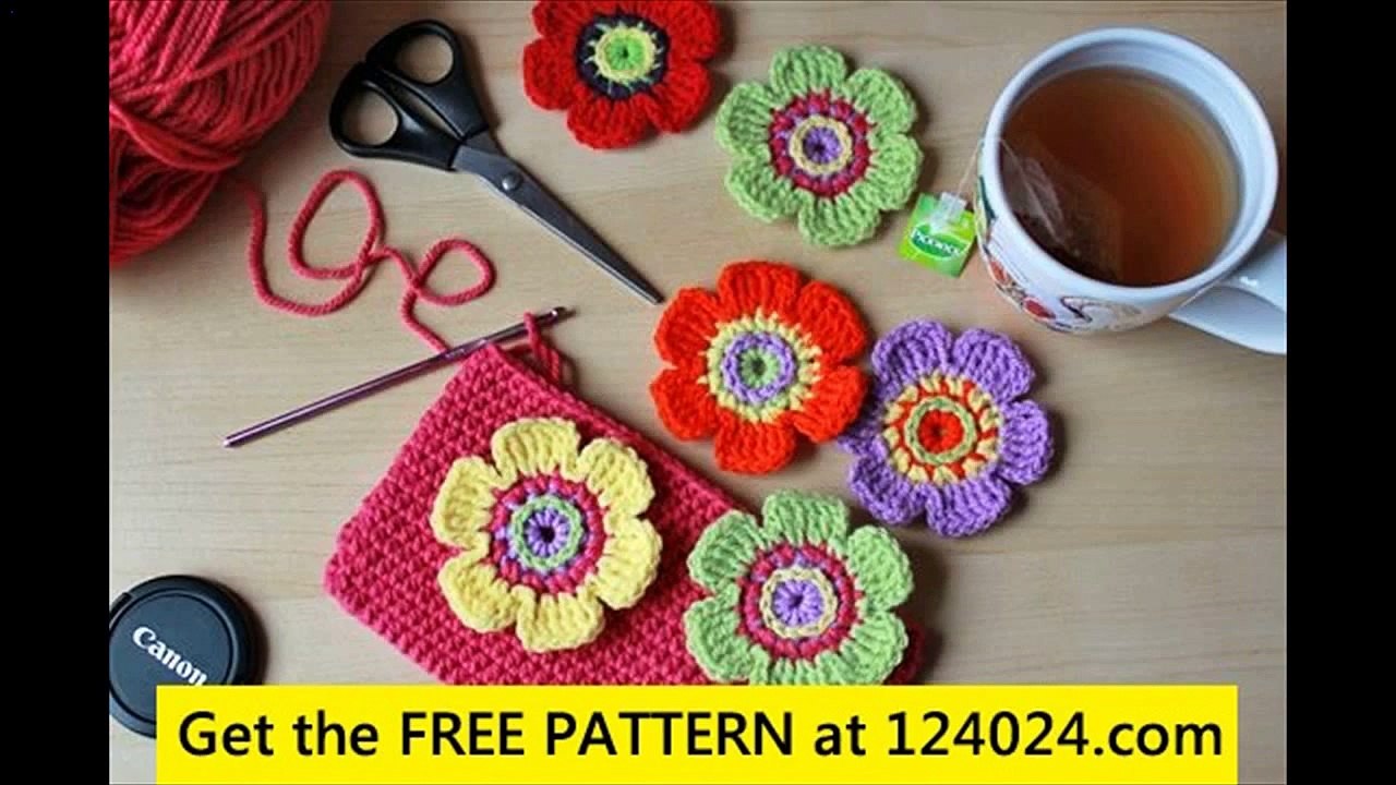 crochet flower for bag