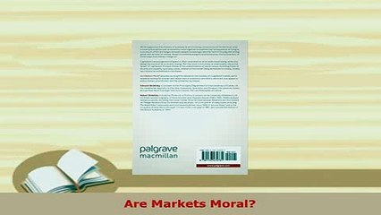 PDF  Are Markets Moral Ebook