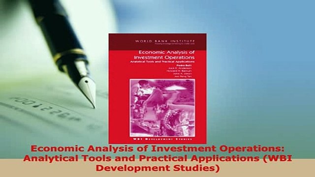 PDF Economic Analysis of Investment Operations Analytical Tools and Practical Applications PDF Book Free