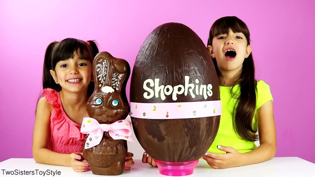 GIANT SHOPKINS SEASON 4 CHOCOLATE SURPRISE EGG & BUNNY - Shopkins Toys Inside