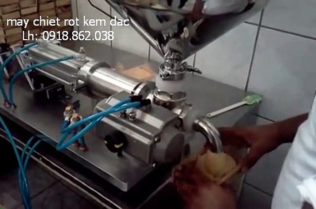 máy chiết rót kem đặc 1 vòi, máy chiết rót dịch sệt 1 vòi, máy chiết kem mỹ phẩm đặc
