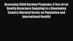 Download Assessing Child Survival Programs: A Test of Lot Quality Assurance Sampling in a Developing