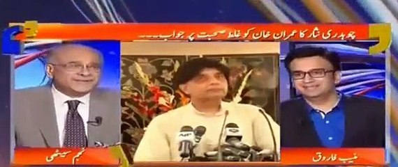 Najam Sethi on Chaudhry Nisar Threat To Imran Khan of Leaking Something