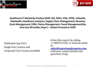 Research on Healthcare IT Market by End User and Products to 2020