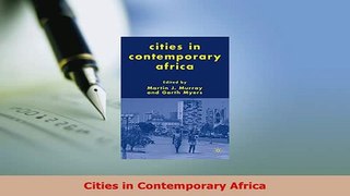 PDF  Cities in Contemporary Africa Free Books