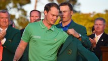 Us Masters 2016 Jordan Spieth presents the Green Jacket to Danny Willett at The Masters 2016
