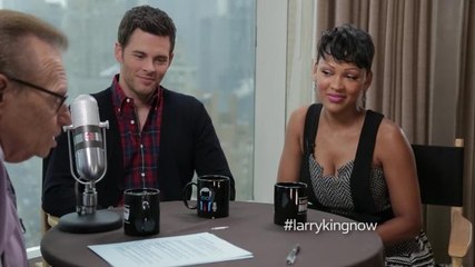 Meagan Good and James Marsden talk about Anchorman2
