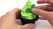 Play Doh Cupcakes Recipe How to make Cupcakes Playdough Mint Chocolate Ice Cream Recipe Part 3