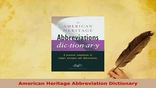 PDF  American Heritage Abbreviation Dictionary Read Full Ebook