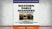 FREE DOWNLOAD  Western Table Manners Etiquette and Business Manners Volume 1  FREE BOOOK ONLINE