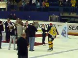 Panthers captain recieves the playoff Cup