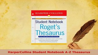 PDF  HarperCollins Student Notebook AZ Thesaurus Download Online