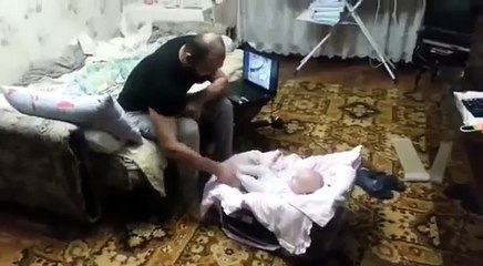 Cat protects the child