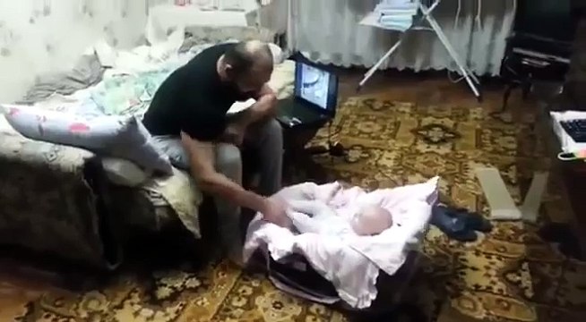 Cat protects the child