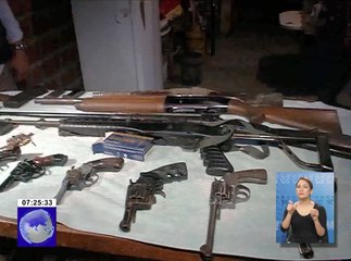 Armas de fuego decomisadas en Nobol